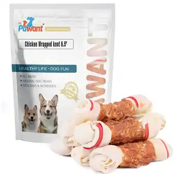 Walmart Pawant Dog Treats Chicken Rawhide Bones for Dogs Long Lasting Chews 6.5 0.5lb offer