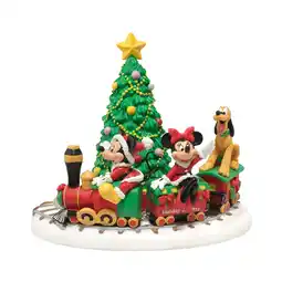 Walmart Department 56 Disney Village Mickey's Holiday Express Multicolor Christmas Figurine 4.75in H offer