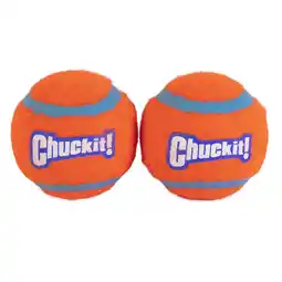 Walmart Chuckit! Tennis Ball Rubber Fetch Dog Toy, Small 2 for Dogs 0-20 lbs, Pack of 2, Orange/Blue offer