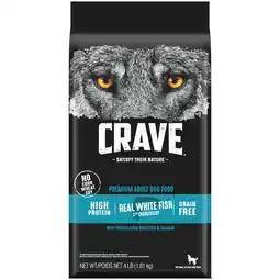 Walmart CRAVE Grain Free Adult Dry Dog Food with Protein from White Fish & Salmon, 4 lb. Bag offer