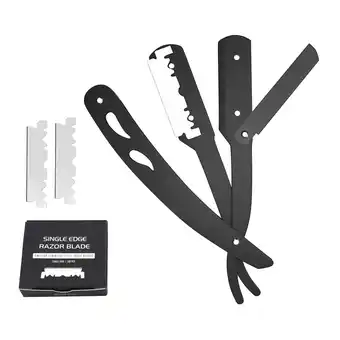 Walmart yotijay Professional Stainless Steel Barber Straight Edge with 100Piece Black offer