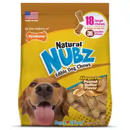 Walmart Nylabone Natural Nubz Peanut Butter Dog Treats, Large 30+ lbs. (18 Count) offer