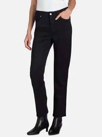 Walmart Time and Tru Women's and Women’s Plus Faux Suede Straight Leg Pants, Sizes 2-20 offer