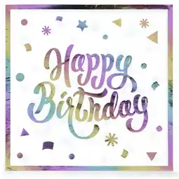 Walmart Pastel Rainbow Happy Birthday Napkins, 6.5 16 Count Birthday Multicolor by Way to Celebrate offer