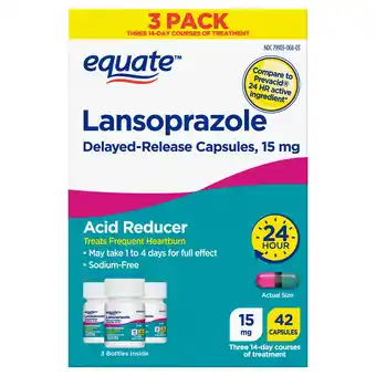 Walmart Equate Lansoprazole Delayed Release Capsules, 15 mg, 42 Count offer