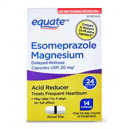 Walmart Equate Esomeprazole Magnesium Delayed Capsules Acid Reducer, 14 Count offer