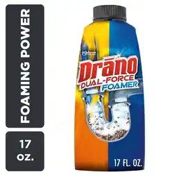 Walmart Drano Dual-Force Foamer Drain Clog Remover, 17 fl oz, 1 Count offer