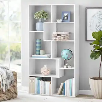 Walmart Mainstays Modern 8-Cube Bookcase, White offer