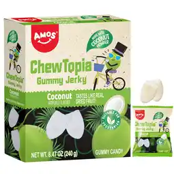 Walmart Amos Coconut Gummy Jerky ChewTopia Vegan Chewy Fruit Snack, Tastes Like Real Dried Fruit, 8.47oz offer