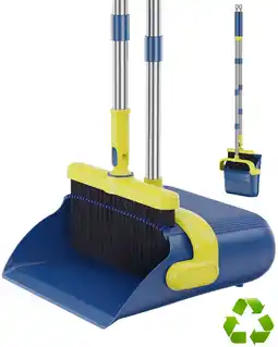 Walmart MYSPRI Broom and Dustpan Set for Home, Broom and Dust Pan Combo with Long Handle offer