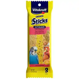 Walmart Vitakraft Crunch Sticks Parakeet Treat - Honey, Egg, and Apple- Pet Bird Treat Toy - Variety Pack offer