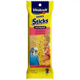 Walmart Vitakraft Crunch Sticks Parakeet Treat - Honey, Egg, and Apple- Pet Bird Treat Toy - Variety Pack offer