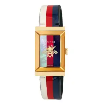 Walmart Gucci G-Frame Multicolor Dial Leather Strap Women's Watch YA147409 offer