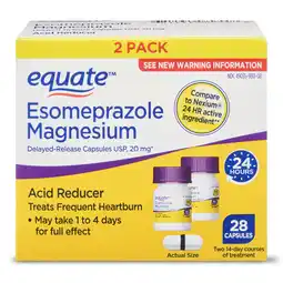 Walmart Equate Acid Reducer Esomeprazole Capsules, 20 mg, 28 Count, 2 Pack offer