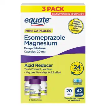 Walmart Equate Esomeprazole Magnesium Delayed-Release Mini Capsules, 20 mg, Acid Reducer, 42 Count offer