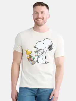 Walmart Easter Snoopy Woodstock Men’s and Big Men’s Cotton Graphic Tee, Sizes S-3XL offer