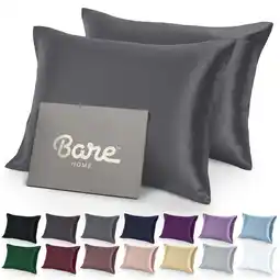 Walmart Bare Home Satin Pillowcase Set - Luxury Pillowcases - Soft and Smooth - Breathable - Standard, Gray offer