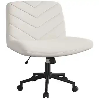 Walmart Alden Design Fabric Swivel Desk Chair with Wheels, Beige offer