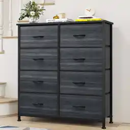 Walmart Dextrus Charcoal Black 8-Drawer Fabric Dresser for Bedroom, Storage Tower for Adults & Teens, Closet offer