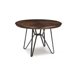 Walmart Signature Design by Ashley Centiar Round 45.5 Dining Table, Two-tone Brown offer