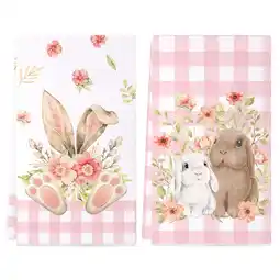 Walmart YIBAGA Easter Kitchen Towels Set of 2, Easter Bunny Dishcloth Decor Towels, 18x26 inch, Polyester offer