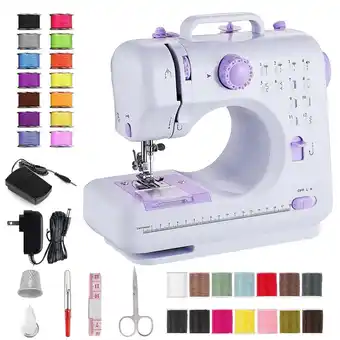 Walmart BCOOSS Sewing Machine for Beginner Multi-Functional Portable Machine with 12 Built-in Stitches offer