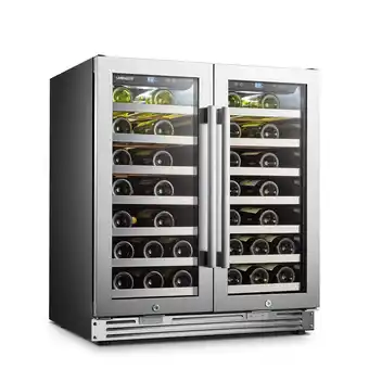 Walmart Lanbopro 30 inch 52 Bottle Under Counter Dual Zone Wine Refrigerator offer