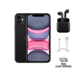 Walmart Restored Apple iPhone 11 (Fully Unlocked) 64GB Black (A2111) with Wireless Earbuds (Refurbished) offer