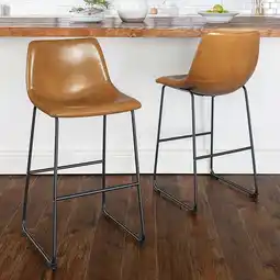 Walmart Vitesse 30 inch PU Faux Leather Counter Bar Height Stools with Back offer