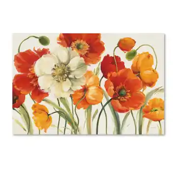 Walmart Trademark Fine Art 12x19 Floral Canvas Wall Art 'Poppies Melody I' by Lisa Audit offer