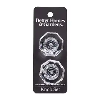 Walmart Better Homes & Gardens 1-3/16 (30mm) Clear Glass Bubble Knob, Oil Rubbed Bronze, 2 Pack offer