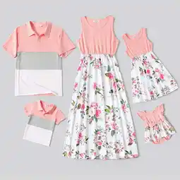 Walmart PatPat Family Matching Outfits Mommy and Me Dresses Short Sleeve Polo Shirts Sets Women Dress offer