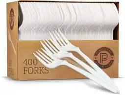 Walmart PLASTICPRO Disposable Plastic Forks Mediumweight Cutlery Utensils, 400 Pack offer