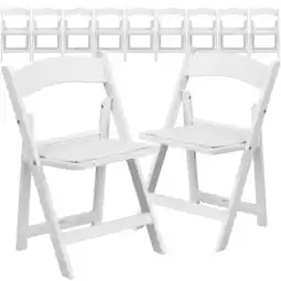 Walmart Flash Furniture Hercules Series Kids Resin Padded Folding Event Chairs, Set of 11, White offer