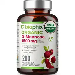 Walmart Biophix D-Mannose 1500 mg 200 Veggie Caps - Organic Bladder & Urinary Tract Support, Vegan, Non-GMO offer