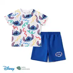 Walmart Disney Toddler Boys Lilo & Stitch Graphic T-Shirts and Shorts 2 Pieces Summer Outfit Sets Sizes 2-6 offer