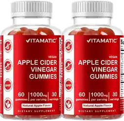 Walmart 2 Pack Vitamatic Apple Cider Vinegar Gummies, 120 Vegan Gummies for Weight Loss Support offer