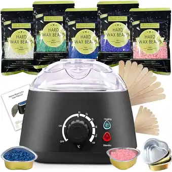 Walmart stusgo Black Wax Melt Warmer Kit for Women Men Hair Removal,Waxing Kit with Wax Beans offer