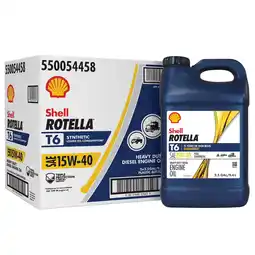 Walmart Shell Rotella T6 Full Synthetic 15W-40 Motor Oil, 2.5 Gallon (2 Pack) offer