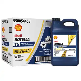 Walmart Shell Rotella T6 Full Synthetic 15W-40 Motor Oil, 2.5 Gallon (2 Pack) offer