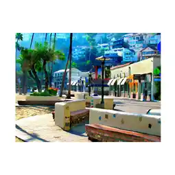 Walmart Martin Fine Photography 'Catalina Island Street Front' Canvas Art offer