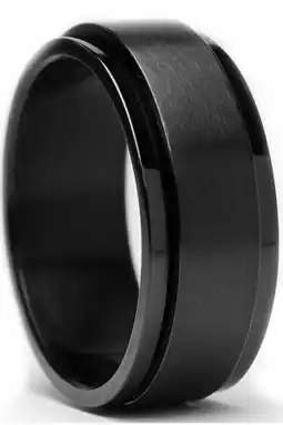 Walmart Metal Masters Mens Black Stainless Steel Spinner Fidget Ring Anxiety Band 8mm offer