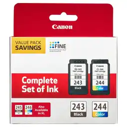 Walmart Pg-243 Black Ink/Cl-244 Multi S Colored Ink Set for Compatible PIXMA Printers offer