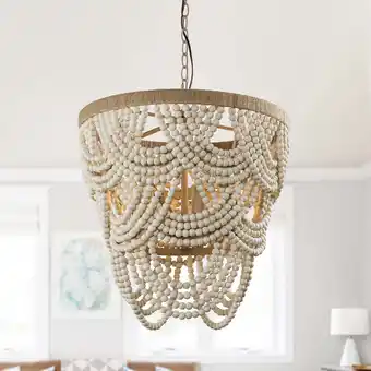 Walmart Parrot Uncle Ceiling Light Fixture Wooden Beaded Bohemia Chandelier Lights Hanging Ceiling Lamp offer