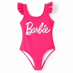 Walmart Barbie Girls One Piece Swimsuit Roseo Letter Print Flutter Summer Swimsuit Sizes 2-12 offer