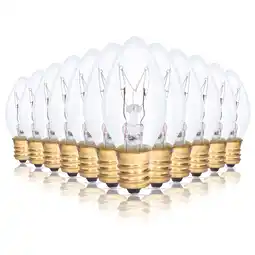 Walmart Simba Lighting C7 15W Replacement Bulb Clear Candle Shape 120V, E12 Candelabra Base, 2700K, 12-Pack offer