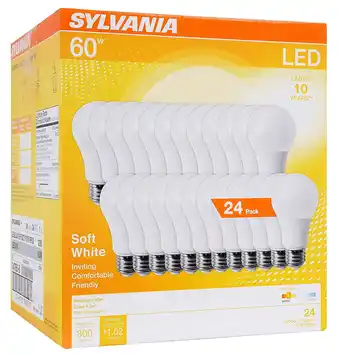 Walmart Sylvania LED Light Bulbs, 8.5W (60W Equivalent), Soft White, 24-count offer