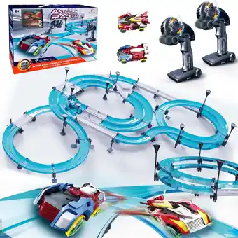 Walmart Slot Car Race Track Set Remote Control Electric Racing Car for Kids Circular Overpass Tracks offer