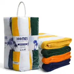 Walmart HOMES PERCEPTION Striped Beach Towels & Washcloths 4 Count offer