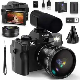 Walmart NBD 5K Digital Camera for Photography,48MP Autofocus Vlogging Camera for Youtube with 32GB TF Card offer